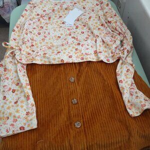 NWT Girl's Self Esteem 2-piece Skirt and Long Sleeve Top - Size Large